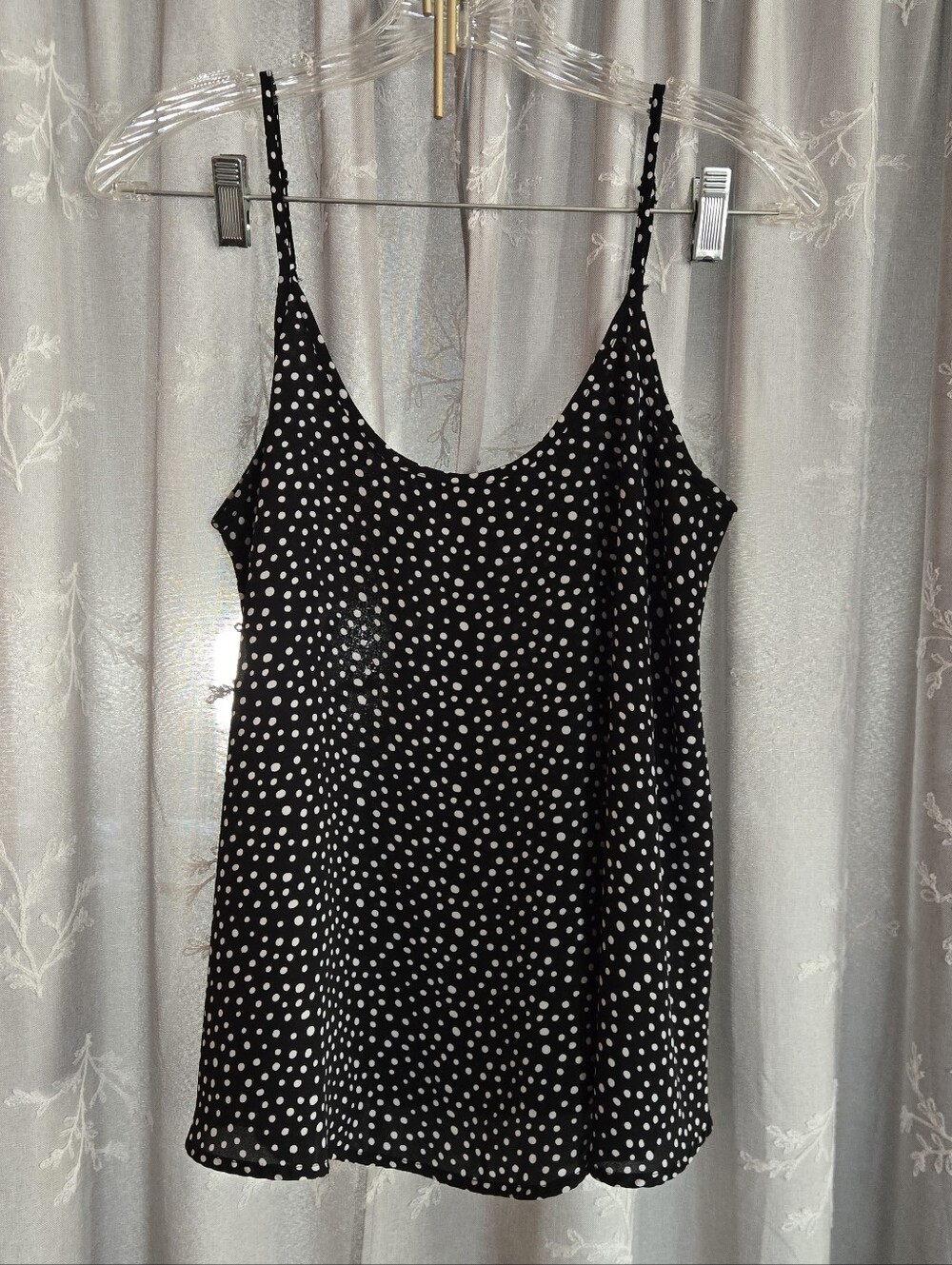 Apt 9 Sheer Black & White Polka Dot Tank Size Medium